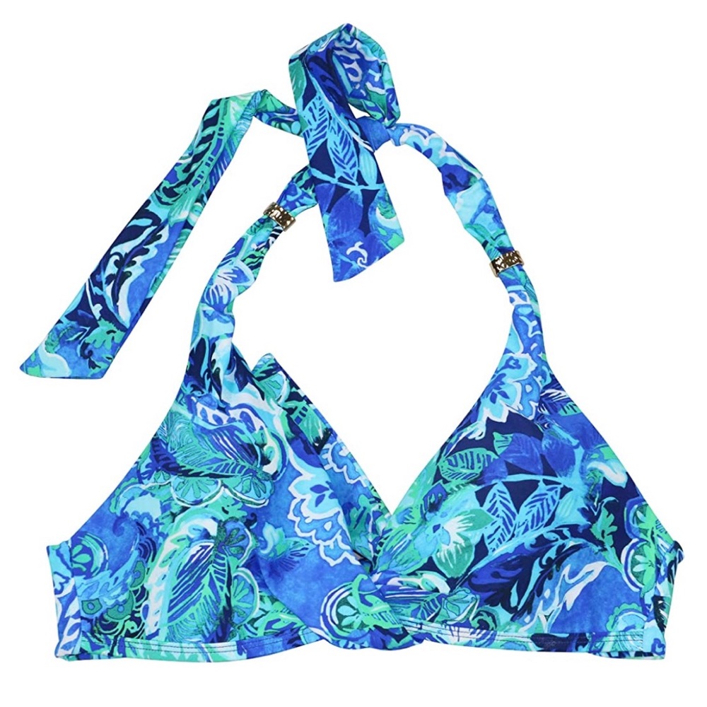 Lauren Ralph Lauren Exotic Floral Bikini Top Sz 16